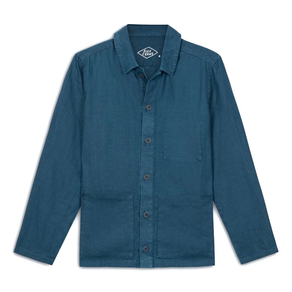 Alex Crane Blue Linen Chore Coat